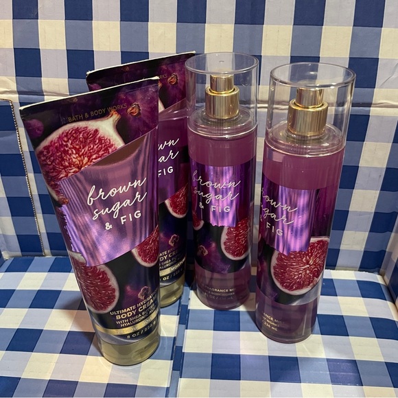 NEW Bath & Body Works Bundle 6 pcs BROWN SUGAR & FIG Body Cream and spray - Picture 6 of 7